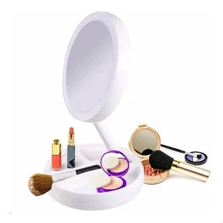 Espelho de Maquiagem LED com Aumento 10x