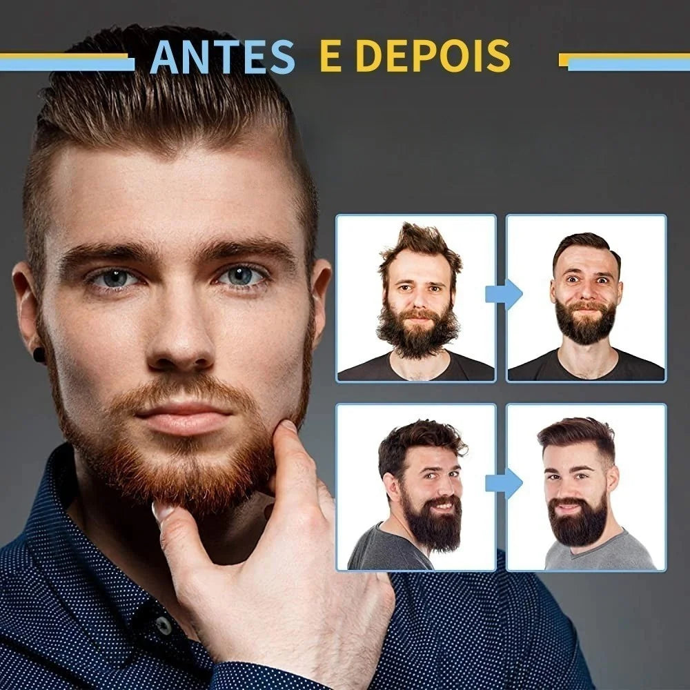 Prancha & Modelador 2 em 1 – Alisador de Cabelo e Barba Masculino