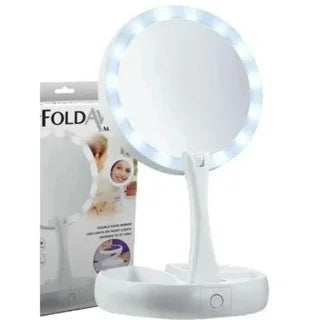 Espelho de Maquiagem LED com Aumento 10x