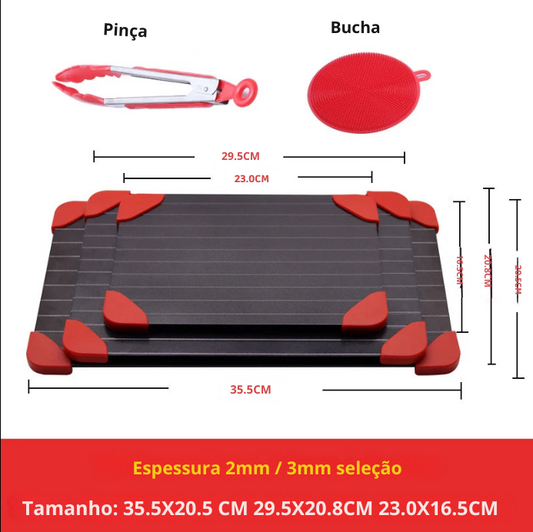 Placa Descongelante Inteligente – Descongele Alimentos de Forma Segura e Eficiente