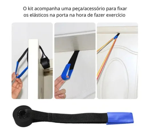 FlexFit - Kit de Extensores Elásticos 11 Peças – Treinamento Funcional, Yoga e Pilates